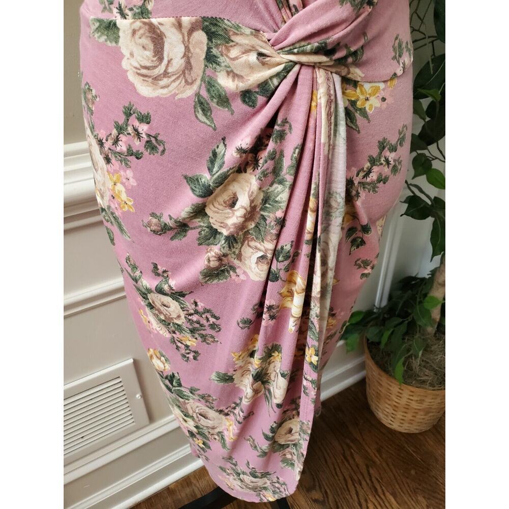 Sweet Claire Women's‎ Pink Polyester Round Neck Half Sleeve Knee Length Dress L - Picture 4 of 10